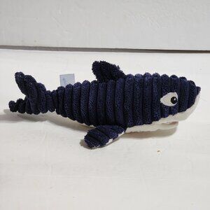 Maison Chic Bruce the Shark Tooth Fairy Plush Blue & White Corduroy 10"